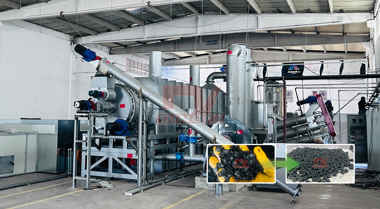 Turkey Fruit Shell Biochar to Make Shisha Charcoal Plant