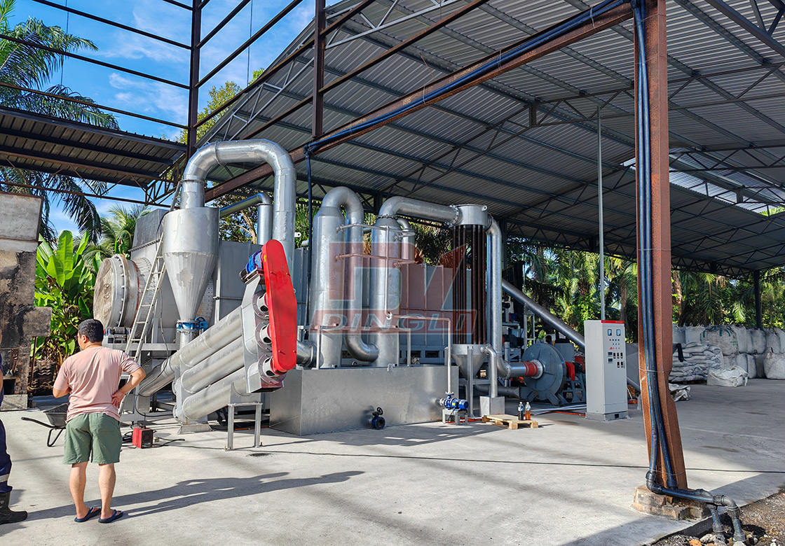 Successful Wood Sawdust Trial Run of Our Continuous Surface Carbonization Equipment